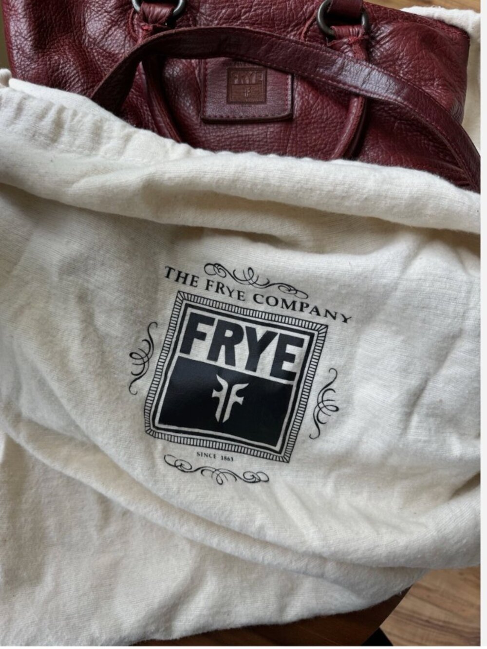 FRYE Brooke Fold Over Crossbody Handbag Purse in burnt red - Picture 7 of 8